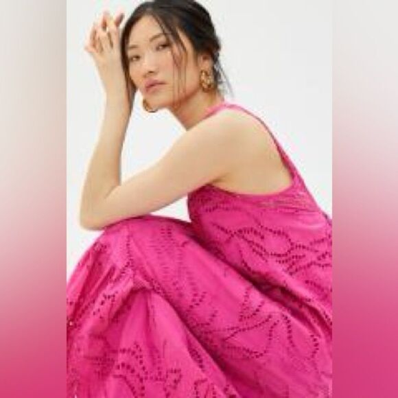 Anthropologie Maeve Belrose Eyelet Maxi Dress/ size XS - Picture 6 of 11